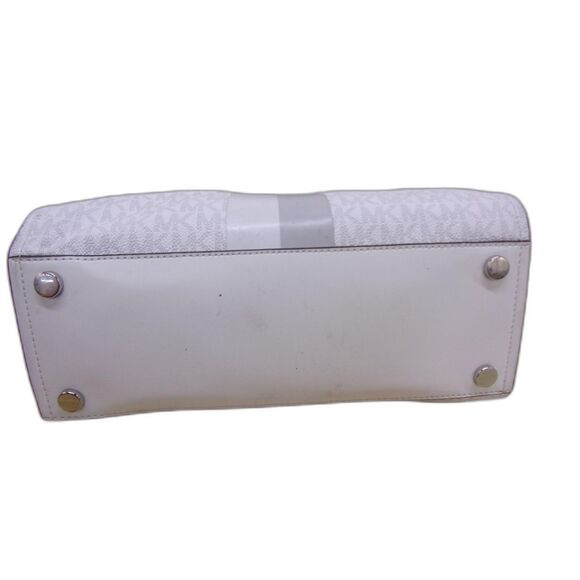 Michael Kors Medium White Signature Satchel Purse "Marilyn" - Picture 4 of 6